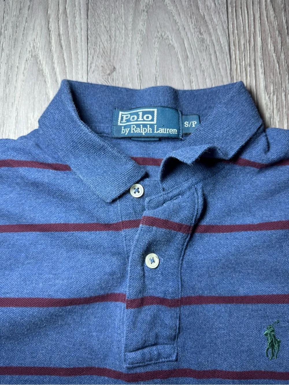 Polo Ralph Lauren Polo Shirt Mens Small Blue Red Striped Short Sleeve Pony Logo